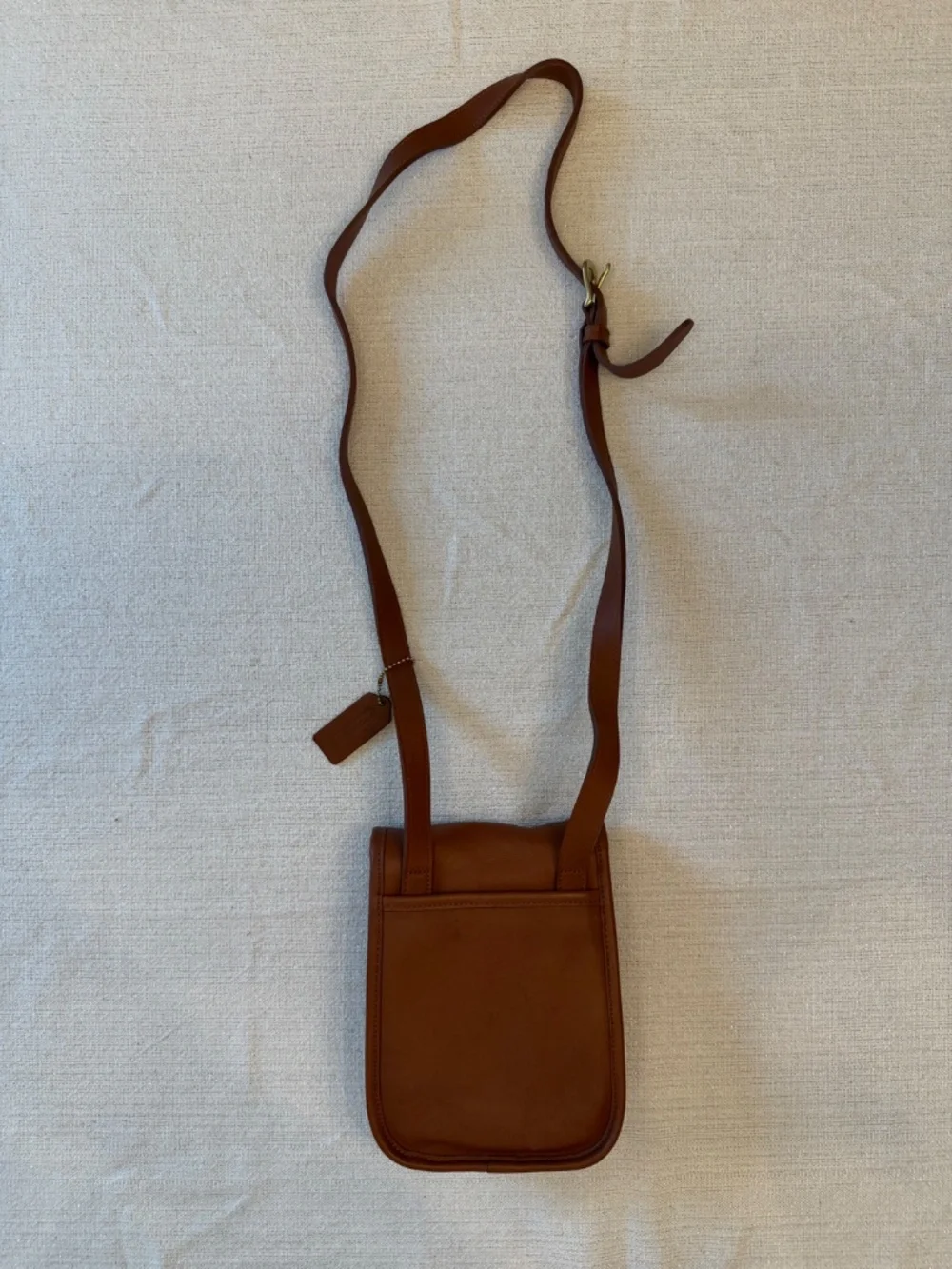 Vintage Coach “Sidepack” Bag - British Tan Leather Turnlock No. 9978